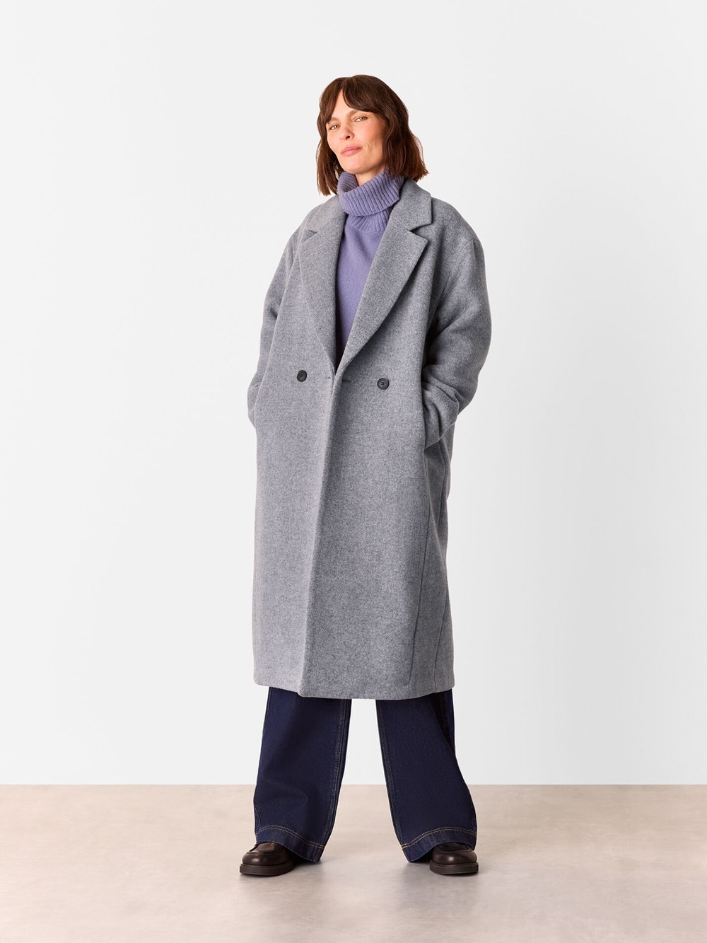 Whistles Gray Wool Coat Size Small Like New